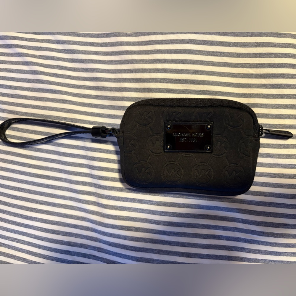 Michael Kors Black Embossed Wristlet